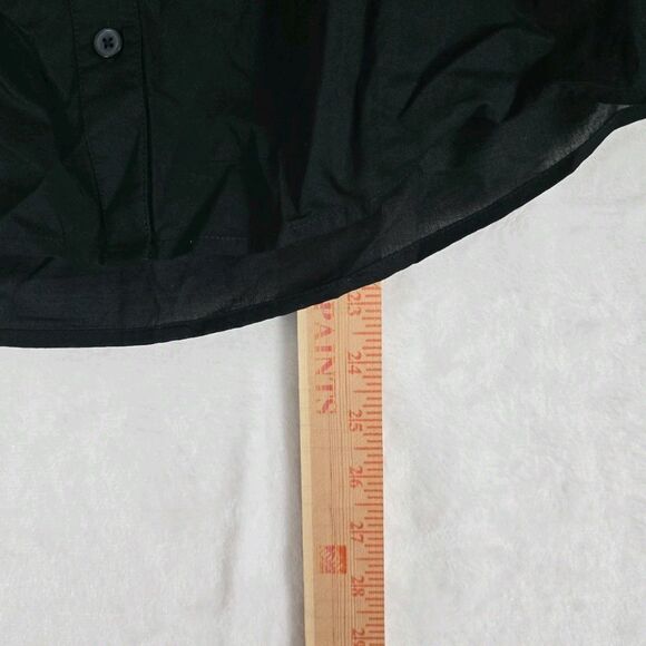 J.Crew Eyelet Sleeve Button-Up Blouse Women XS Black Long Sleeve Top Cotton - Picture 7 of 9